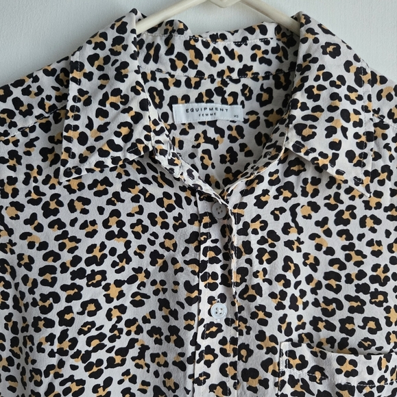 EQUIPMENT FEMMEBRETT 100% SILK LEOPARDPRINT SHIRT SIZE XS - Picture 4 of 13